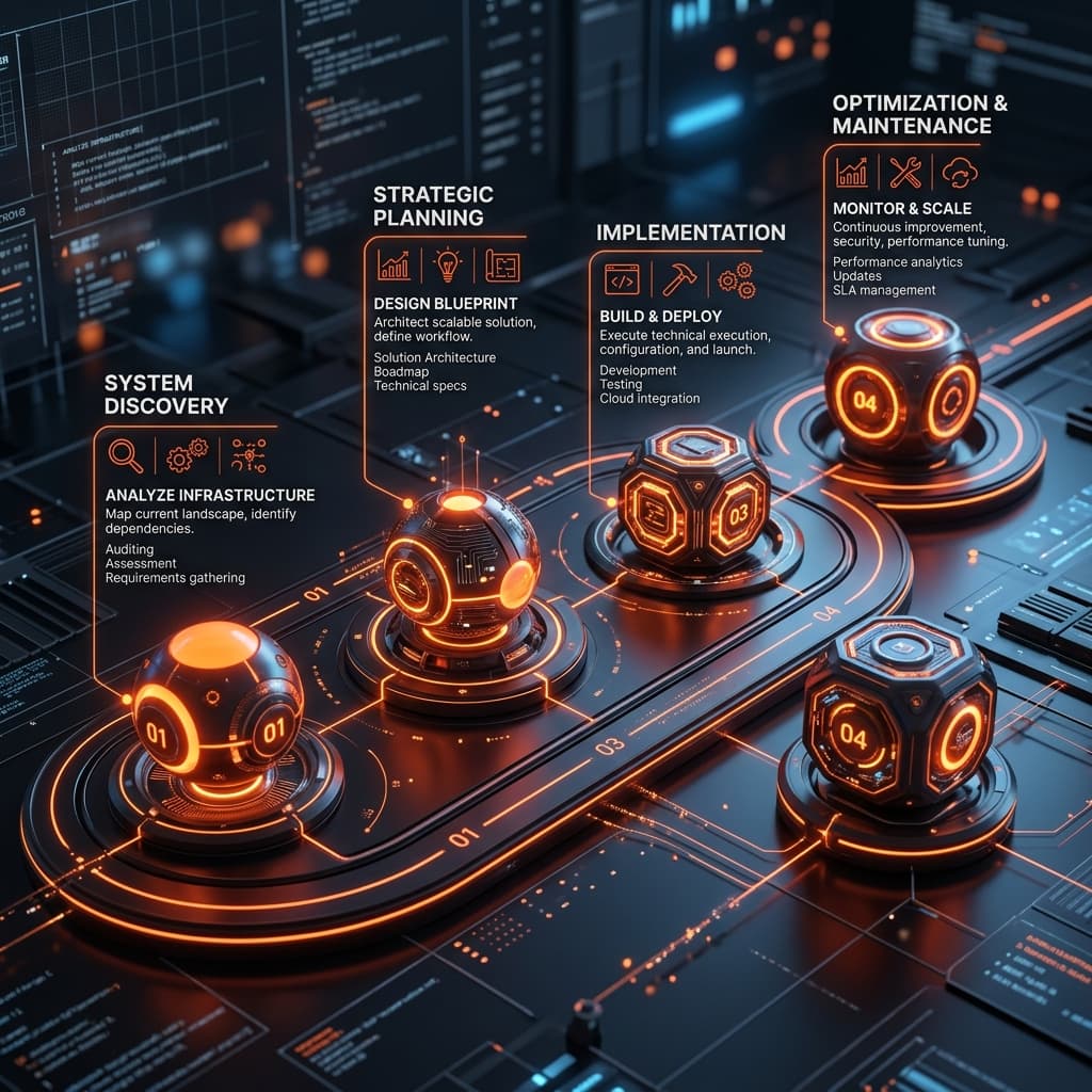 ASTRELL 4-Phase Delivery Process 3D Infographic