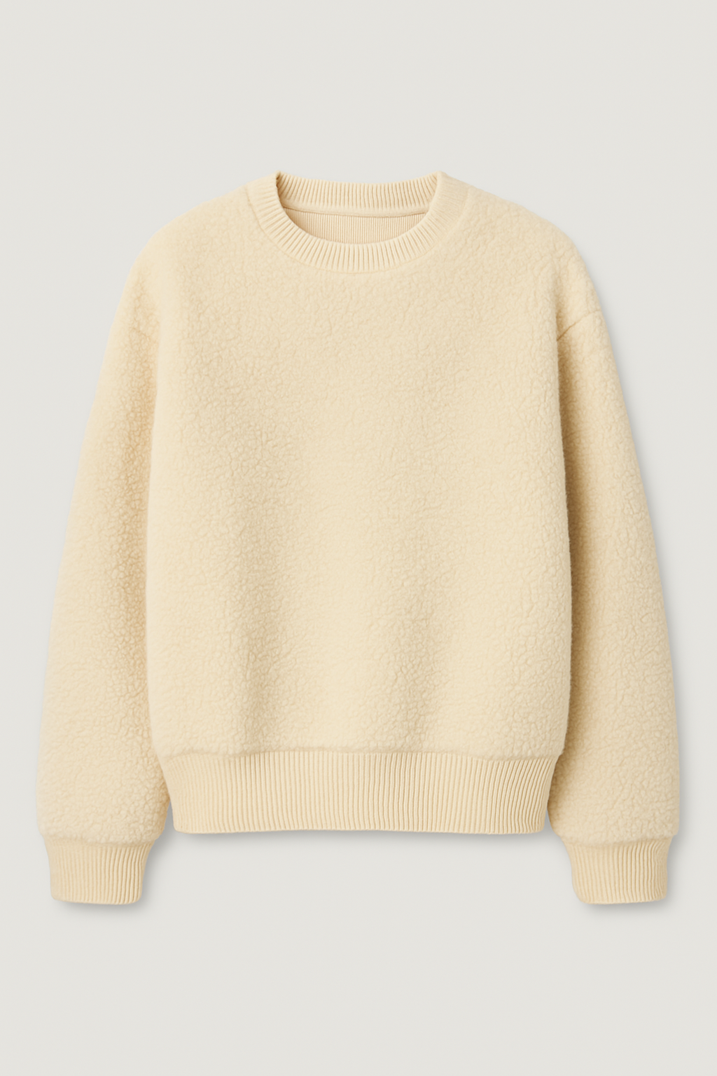Cream Sherpa Fleece Sweater