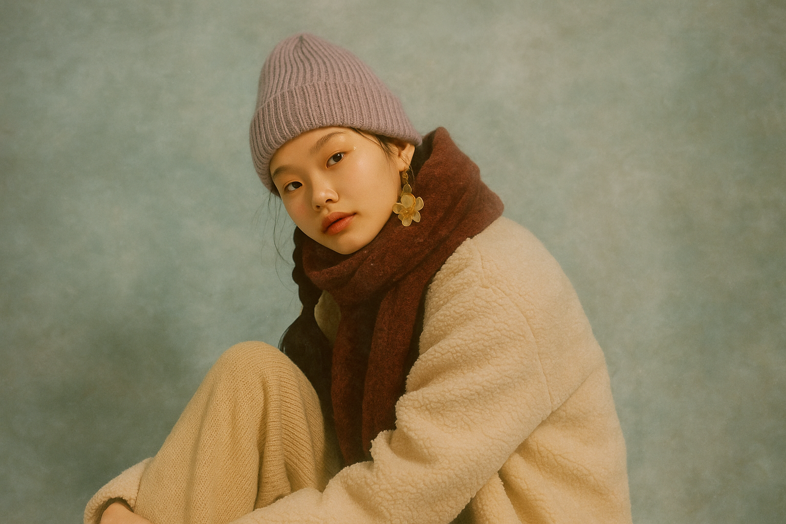 Cream Sherpa Fleece Sweater